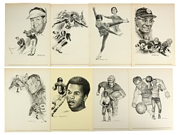 1960s George Loh & Robert Riger Multi-Sport Equitable Life Assurance Society Prints Collection (74) with Many Hall of Famers