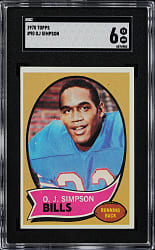 1970 Topps #90 O.J. Simpson Rookie SGC EX/NM 6