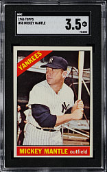1966 Topps #50 Mickey Mantle SGC VG+ 3.5