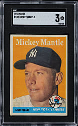 1958 Topps #150 Mickey Mantle SGC VG 3