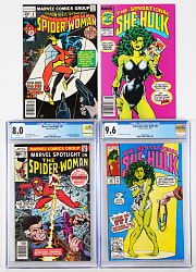 Avengers Heroines Spider-Woman & She-Hulk Collection (12) with Spider-Woman First Appearance, (2) #1s & Risqué John Byrne Cover