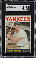 1964 Topps #50 Mickey Mantle SGC VG/EX+ 4.5