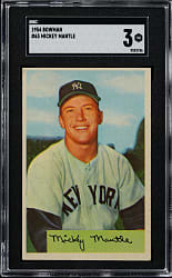 1954 Bowman #65 Mickey Mantle SGC VG 3