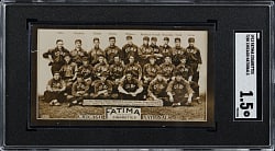 1913 T200 Fatima Cigarettes Chicago Nationals Team Card with Roger Bresnahan & Johnny Evers SGC FAIR 1.5
