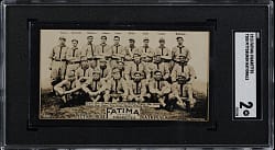 1913 T200 Fatima Cigarettes Pittsburgh Nationals Team Card with Max Carey, Fed Clarke & Honus Wagner SGC GOOD 2