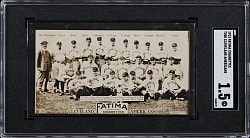 1913 T200 Fatima Cigarettes Cleveland Americans Team Card with Joe Jackson & Nap Lajoie SGC FAIR 1.5