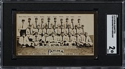 1913 T200 Fatima Cigarettes Washington Americans Team Card with Chick Gandil, Clark Griffith & Walter Johnson SGC GOOD 2