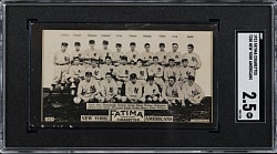 1913 T200 Fatima Cigarettes New York Americans Team Card with Frank Chance & Bill McKechnie SGC GOOD+ 2.5