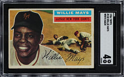 1956 Topps #130 Willie Mays White Back SGC VG/EX 4