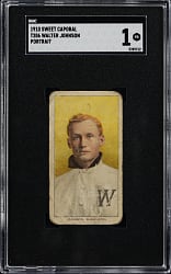 1909-1911 T206 White Border Walter Johnson Portrait SGC POOR 1