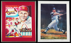 Hall of Famer Signature Displays Personalized To Barry Halper (4) with Musial & Killebrew