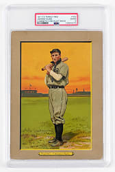 1911 T3 Turkey Red Cabinets #102 Johnny Kling Checklist Back PSA GOOD 2