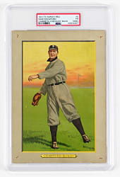 1911 T3 Turkey Red Cabinets #5 Sam Crawford Checklist Back PSA POOR 1(mk)