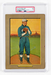 1911 T3 Turkey Red Cabinets #99 Walter Johnson Checklist Back PSA POOR 1