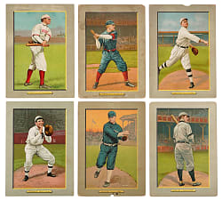 1911 T3 Turkey Red Cabinets Ad Backs Starter Set (13) with Ed Walsh