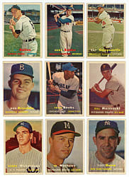 1957 Topps Partial Set (331/407) with Don Drysdale & Bill Mazeroski Rookies