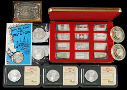 U.S./Foreign Coin Treasure Chest Bundle with Type Coins & Silver Mint Nations Ingot Set