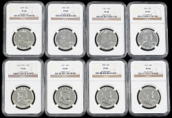 1956-1963 Franklin Proof Silver Half Dollar NGC Graded Run (8)