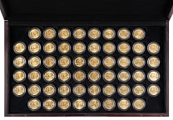 Coin Balance of Collection Bundle with Gold-Plated State Quarter Set & Silver Coins Including Mexico 8 Reales