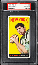 1965 Topps Football #122 Joe Namath Rookie SP "Butterfly" Variation PSA EX-MT 6