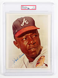 1980s Hank Aaron Signed Color Photograph - PSA/DNA MINT 9 Autograph Grade