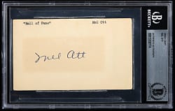 Mel Ott Signed Index Card - Beckett Authentic