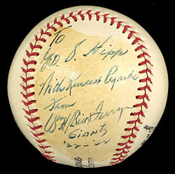 1955 Bill Terry Single-Signed Period Baseball with PSA/DNA LOA & Typed Letter Signed