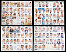 1980s Perez-Steele Hall of Fame Postcard Series 1 Through 6 Uncut Sheets Collection (24)