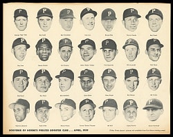 1959 Horne's Department Store Pittsburgh Pirates Booster Club Team Composite with Roberto Clemente