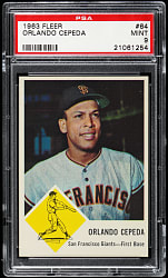 1963 Fleer #64 Orlando Cepeda PSA MINT 9