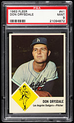 1963 Fleer #41 Don Drysdale PSA MINT 9