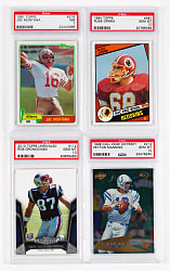 1981-2010 Football Hall of Famers & Gronk Rookie Quartet with Montana & (3) PSA GEM MINT 10