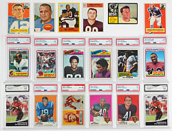 1948-2017 Eclectic Football Card Collection (100) with (40+) Hall of Famers, Modern Superstars & (13) Graded