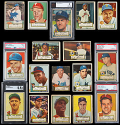 1952 Topps Partial Set (270/407) Plus 26 First Series Back Variations Including 5 Graded & 4 High Numbers