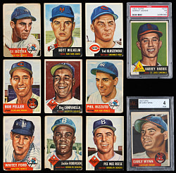 1953 Topps Partial Set (226/274) with #1 Jackie Robinson & (2) Graded
