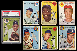 1954 Topps Near Complete Set (243/250) with #10 Jackie Robinson & (2) PSA Graded