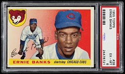 1955 Topps #28 Ernie Banks PSA EX-MT 6