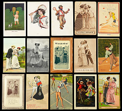 1900s to 1930s Tennis Postcards (90) Assorted