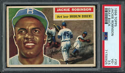 1956 Topps #30 Jackie Robinson (Gray Back) PSA VG+ 3.5