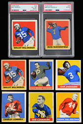 1948 & 1949 Leaf Football Partial/Starter Set Pair with (46) Cards Including (2) PSA Graded