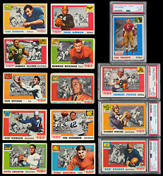 1955 Topps All-American Football Near Set (93/100) with (4) PSA Graded Including Baugh, Grange & Thorpe