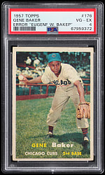 1957 Topps #176 Gene Baker "Bakep" Error PSA VG-EX 4