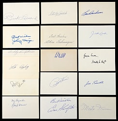 Signed Index Cards Collection (400+) with 17 Hall of Famers and Many Old-Timers