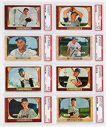 1955 Bowman PSA Graded Collection (8) with (6) Hall of Famers Including Willie Mays