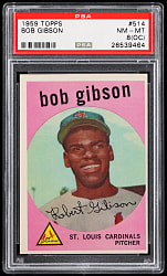 1959 Topps #514 Bob Gibson Rookie PSA NM-MT 8 (oc)