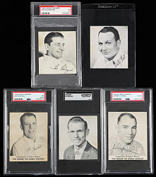 1955 Kahn's Wieners Cincinnati Reds Near Set (5/6) with (4) Graded Including Ted Kluszewski PSA FAIR 1.5 - Very Scarce Type!