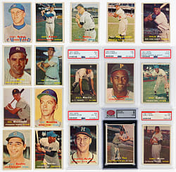 1957 Topps Near Complete Set (400/407) with 6 Graded Including #176 Gene Baker Error PSA GOOD 2