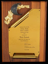 1959 NFL Championship Game Authentic Goal Post Relic Plaque Presented to Weeb Ewbank