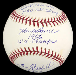 Baltimore Orioles World Series Winning Managers Multi-Signed/Inscribed Baseball with Altobelli, Bauer & Weaver