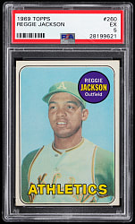 1969 Topps #260 Reggie Jackson Rookie PSA EX 5